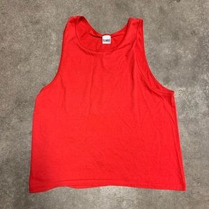 Red 90s Y2K tank top muscle tee tshirt Large